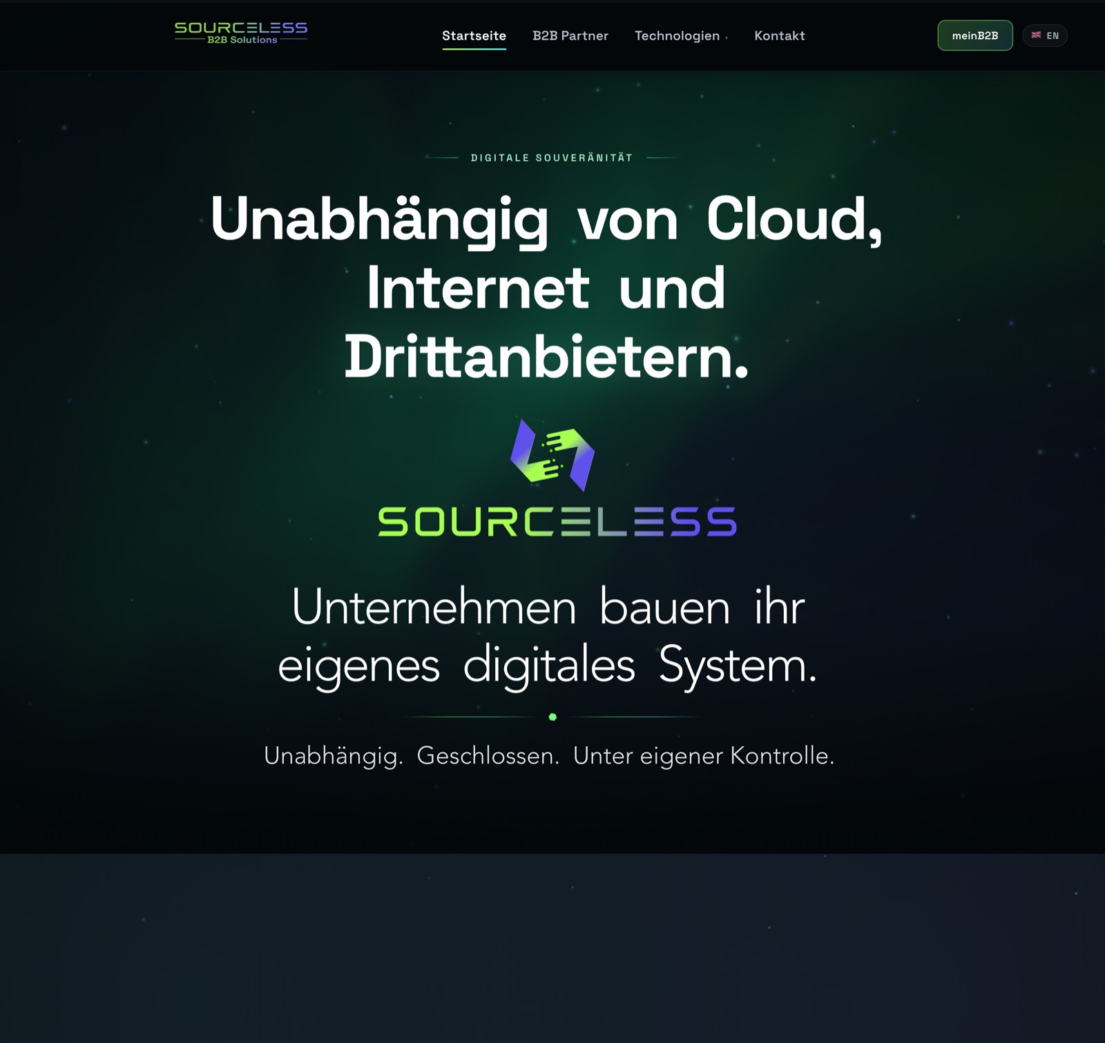 Sourceless B2B Website